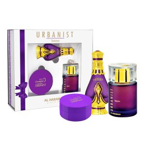 Haramain Urbanist Femme Giftset (Haramain  Bukhoor 40gms, Concentrated Perfume Oil 20ml, Eau De Parfum 100ml)